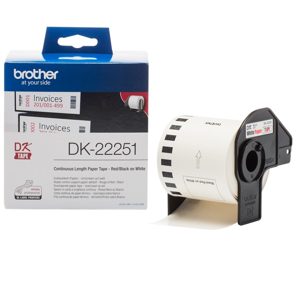 Banda Continua Hartie  Original Brother B&R on White, DK22251, pentru VC-500W, 62mm x 5m