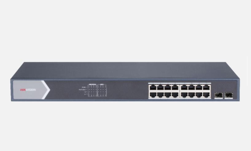 Switch Hikvision DS-3E1518P-E, 16-port, PoE