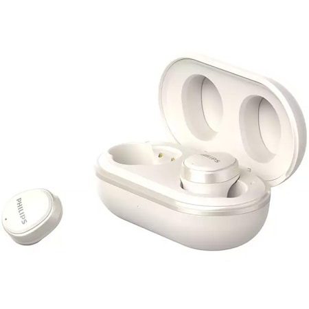 Casti audio True Wireless Philips TAT4556WT/00, Waterproof, Alb