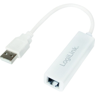 Cablu adaptor USB 2.0 la RJ45 LogiLink UA0144B, 10cm, 10/100 Mbit/s, Alb