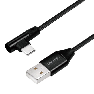 Cablu Alimentare si Date LogiLink Premium, USB 2.0 la USB Type-C, 1m, Negru...