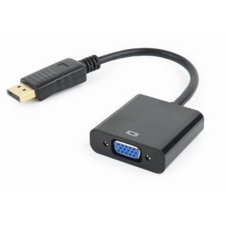 Adaptor DisplayPort (T) la VGA (M) Gembird, 10cm, Full HD Negru (A-DPM-VGAF-02)
