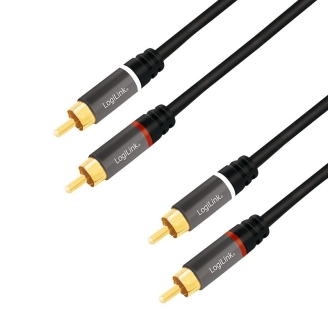 Cablu Audio Stereo Logilink CA1202 - 1m, Conectori Auriti, Negru