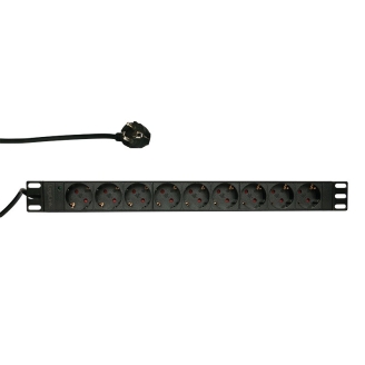 PDU LogiLink PDU9C03 1U rack 19 inch, 9 prize Schuko, intrare Schuko, 16 A, 2 m