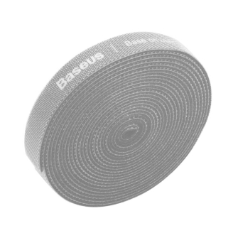 Organizator cabluri tip Velcro Baseus ACMGT-F0G Colourful Circle, 3m, gri