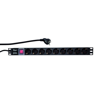 PDU LOGILINK 1U pt. rack 19 inch, 9 prize Schuko, intrare Schuko, max 16 A,...