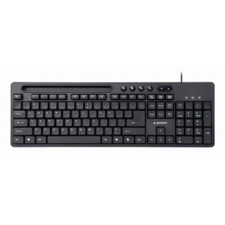 Tastatura Gembird KB-UM-108, USB, cu stand telefon, negru