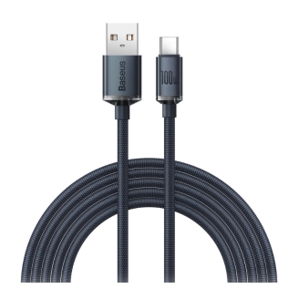 Cablu alimentare si date Baseus Crystal Shine CAJY000401, Fast Charging, negru