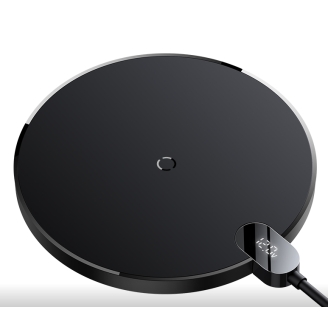 Incarcator wireless Baseus CCED000001, Digital LED Display, Gen 2, 15W Qi, negru