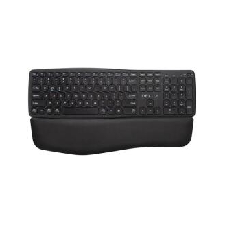 Tastatura DELUX Wireless GM908CV-BK 106 taste, ergonomica, multimedia,...