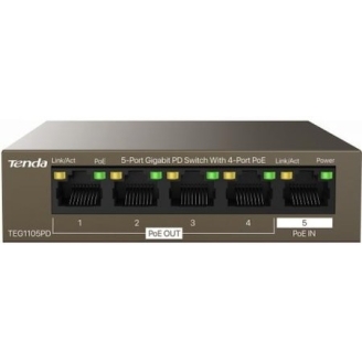 Switch Tenda TEG1105PD, 5 Porturi Gigabit, PoE