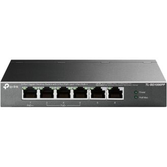 SWITCH PoE TP-LINK TL-SG1006PP, 6 porturi Gigabit (1-Port PoE++ si 3 PoE+),...