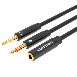 Cablu audio Vention BBTBY, 2 x Jack 3.5mm (T) la Jack 3.5mm (M), 0.3m,...