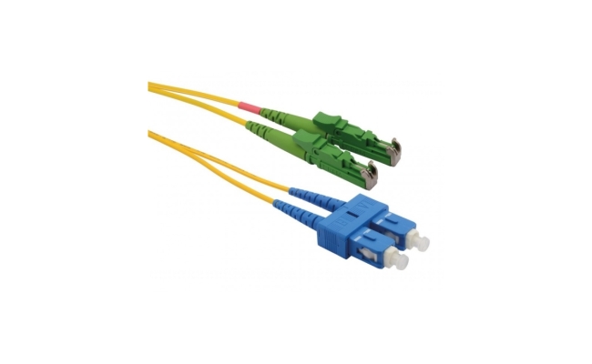 Patchcord fibra optica E2000/APC-SC/PC, SM OS2 9/125, manta LSZH 3.0mm,...