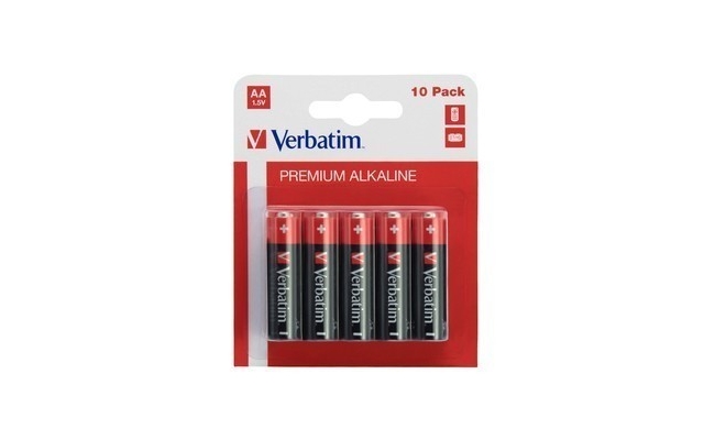 Baterii Alcaline Verbatim AA (R6), 1.5V, 10 Bucati - 49875