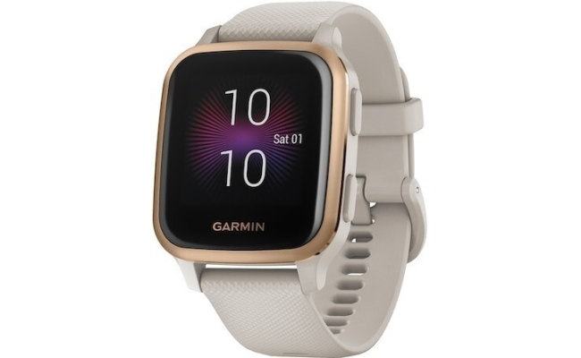 Ceas Smartwatch Garmin Venu Sq, NFC, Light Sand/Rose Gold