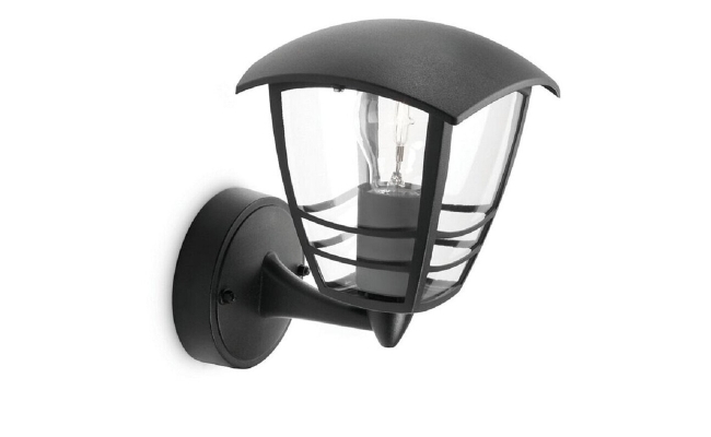 Outdoor wall light Philips Creek, E27, 1 x 60W, Black
