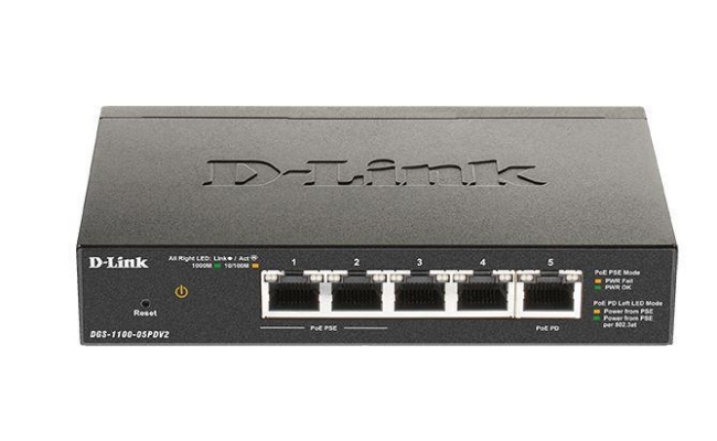 Switch D-Link DGS-1100-05PDV2, 5 port, 10/100/1000 Mbps