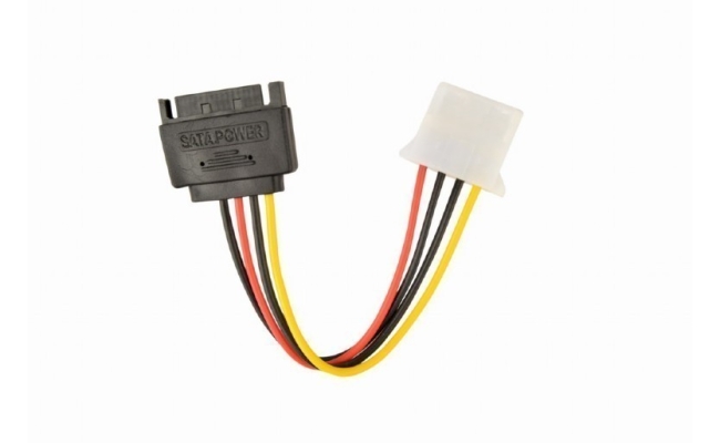 Cablu alimentare 15-pin SATA (T) la 4-pin Molex (M), 0.15m, Gembird CC-SATA-PS-M