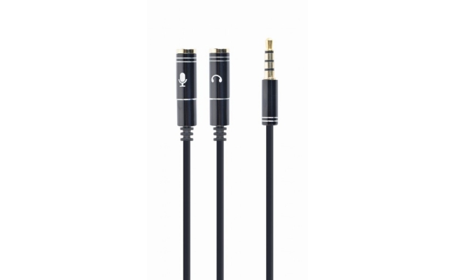 Cablu Audio Gembird Splitter Stereo 3.5mm Jack T la 2x 3.5mm Jack M, 20cm,...