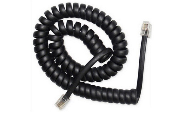 Cablu Telefonic Spiralat Gembird 2m RJ10 Negru TC4P4CS-2M