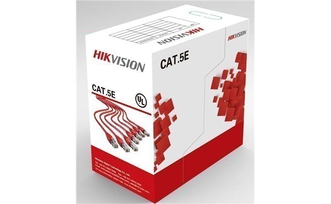 Cablu U/UTP cat. 5E Hikvision, DS-1LN5E-S, 4x24AWG, material cupru integral,...