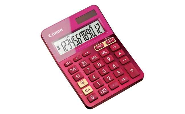 Calculator birou Canon LS123KPK roz, 12 digiti, ribbon, display LCD, functie...
