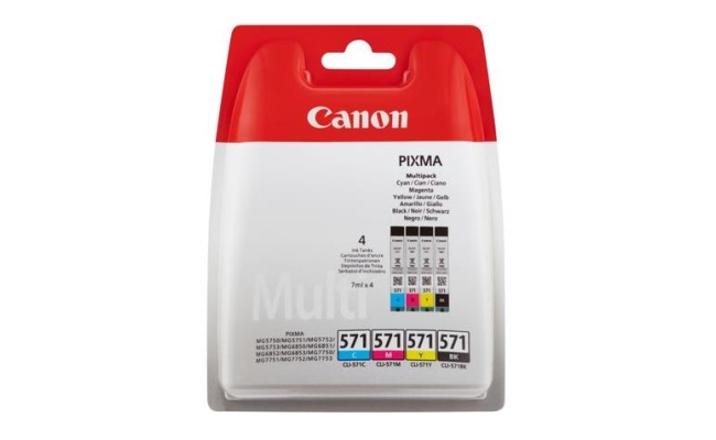 Cartus cerneala Canon CLI-571MULTI, multipack (cyan,magenta,yellow,black),...