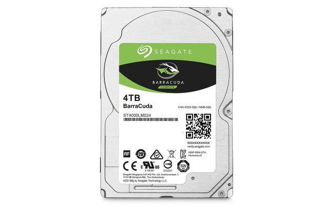 HDD notebook SEAGATE 4 TB, Barracuda, 5400 rpm, buffer 128 MB, 6 Gb/s, S-ATA 3