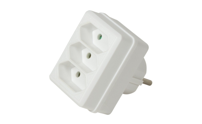 Priza LogiLink LPS219 - 3 prize Euro, Schuko (T), 16A, alb
