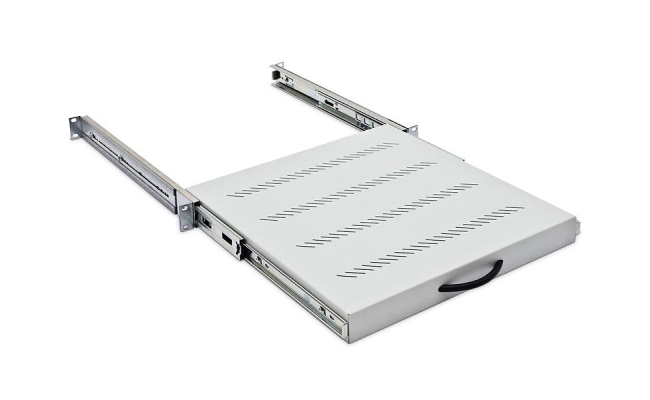 Raft fix perforat Triton 19" 1U/350 capacitate incarcare 40kg, gri