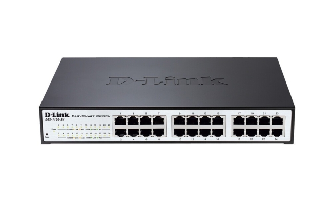 Switch PoE D-LINK Smart DGS-1100-24P, 24 porturi Gigabit (12 PoE), carcasa...