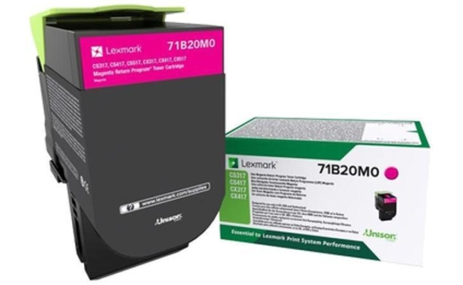 Toner Lexmark 71B20M0, magenta ,return program ,2.3k,CX317DN/417DE,...