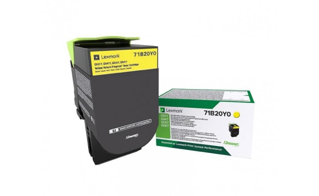 Toner Lexmark 71B20Y0, yellow ,return program ,2.3k,CX317DN/417DE,...