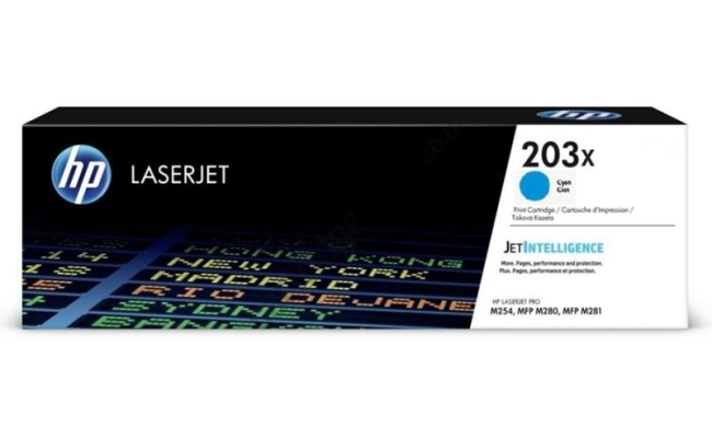 Toner Original HP Cyan, nr.203X, pentru Color LaserJet Pro M254, M280, M281,...