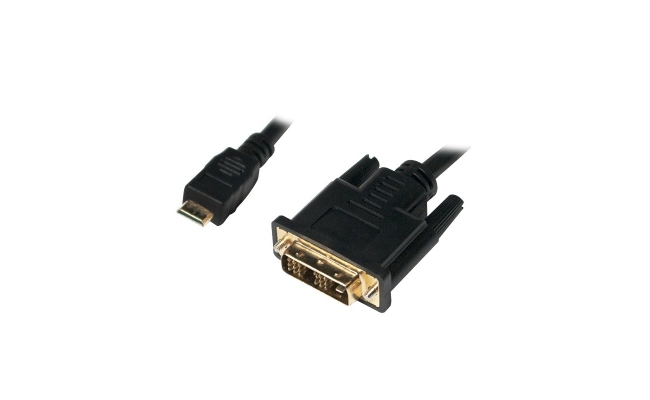 Adaptor Mini-HDMI (Type C) la DVI-D SL (T) 1m, Conectori Auriti, Negru - CHM002