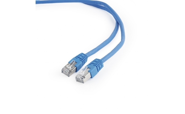 Cablu Patch Cord FTP GEMBIRD Cat6, 0.5m, Albastru, Ecranat, AWG26 (PP6-0.5M/B)