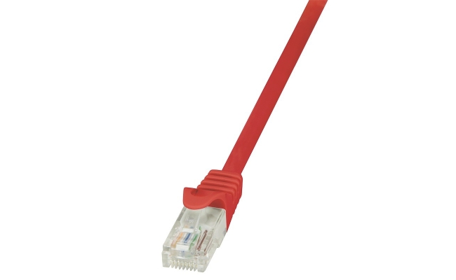 Cablu Patch UTP LogiLink Cat6, 0.5m, Rosu, AWG24 (CP2024U)