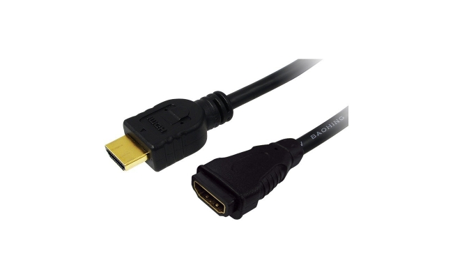 Cablu Video Logilink CH0058 - Adaptor HDMI (T) la HDMI (M), 5m, 4K DCI, Negru