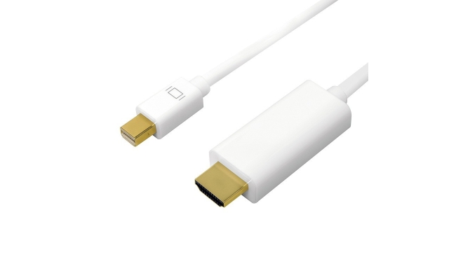 Cablu video LOGILINK CV0123, adaptor Mini-DisplayPort (T) la HDMI (T), 2m, alb