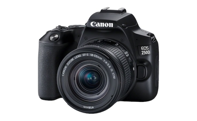 Camera foto Canon DSLR EOS 250D + Obiectiv EF-S 18-55mm, 24.1 MP, Negru