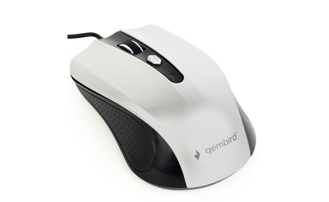 Mouse Gembird MUS-4B-01-BS, Negru/Gri, USB, Optic, 1200 dpi
