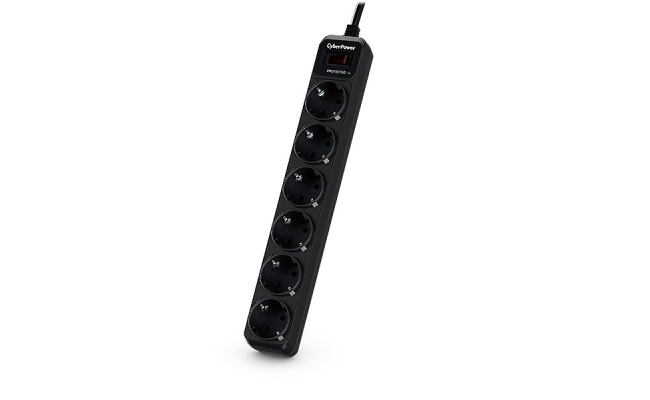 Prelungitor Schuko x 6 cu protectie supratensiune CyberPower, 10A, cablu...