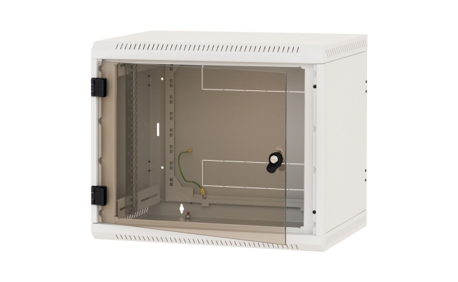 Rack de perete Triton sectiune simpla 12U 600mm adancime usa sticla panouri...