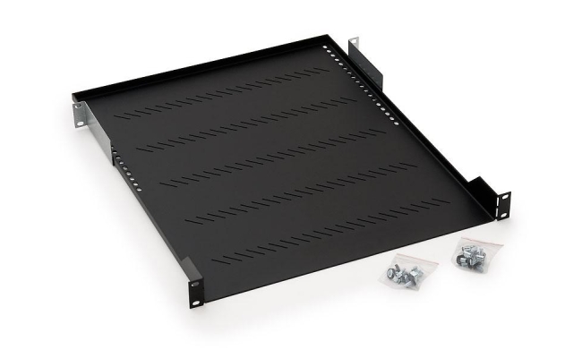 Raft fix perforat Triton 19" 1U/550 capacitate incarcare 40kg, negru