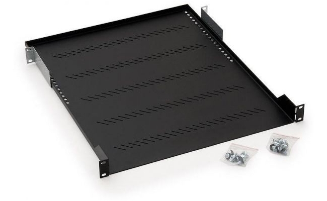 Raft fix perforat Triton 19" 1U/750 capacitate incarcare 80kg, negru