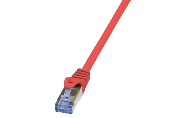 Cablu Patch Cord S/FTP LogiLink Cat6a LSZH, 0.25m, Rosu, AWG26, Dublu Ecranat...