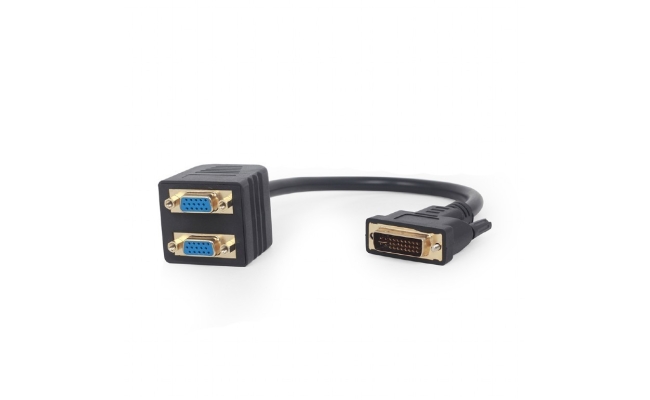 Cablu video GEMBIRD A-DVI-2VGA-01, splitter DVI-I DL (T) la 2 x VGA (M),...