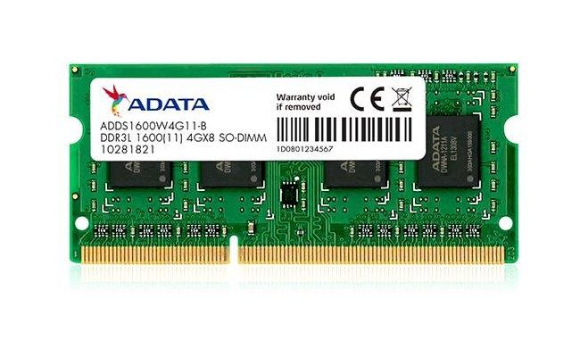 Memorie RAM notebook ADATA 8GB DDR3L 1600MHz CL11 SODIMM (ADDS1600W8G11-S)