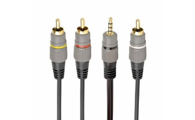 Cablu Audio Stereo Gembird 3.5mm Jack la 3 x RCA - 1.5m (CCAP-4P3R-1.5M)